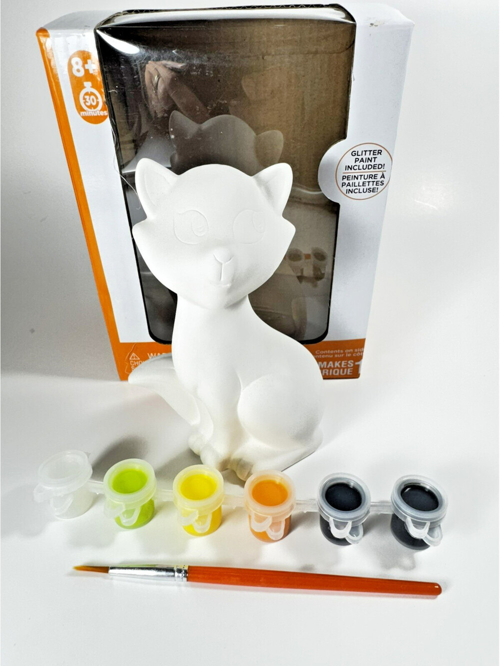 Creatology 3D Ceramic Halloween Cat Painting Kit w/6 paints DIY Craft New 5"